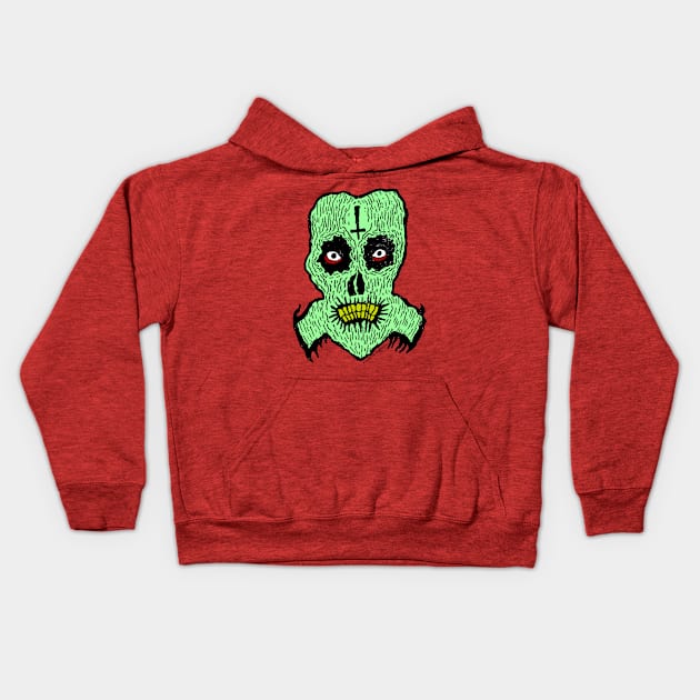 Bat Monster Skull Kids Hoodie by Pop Wasteland